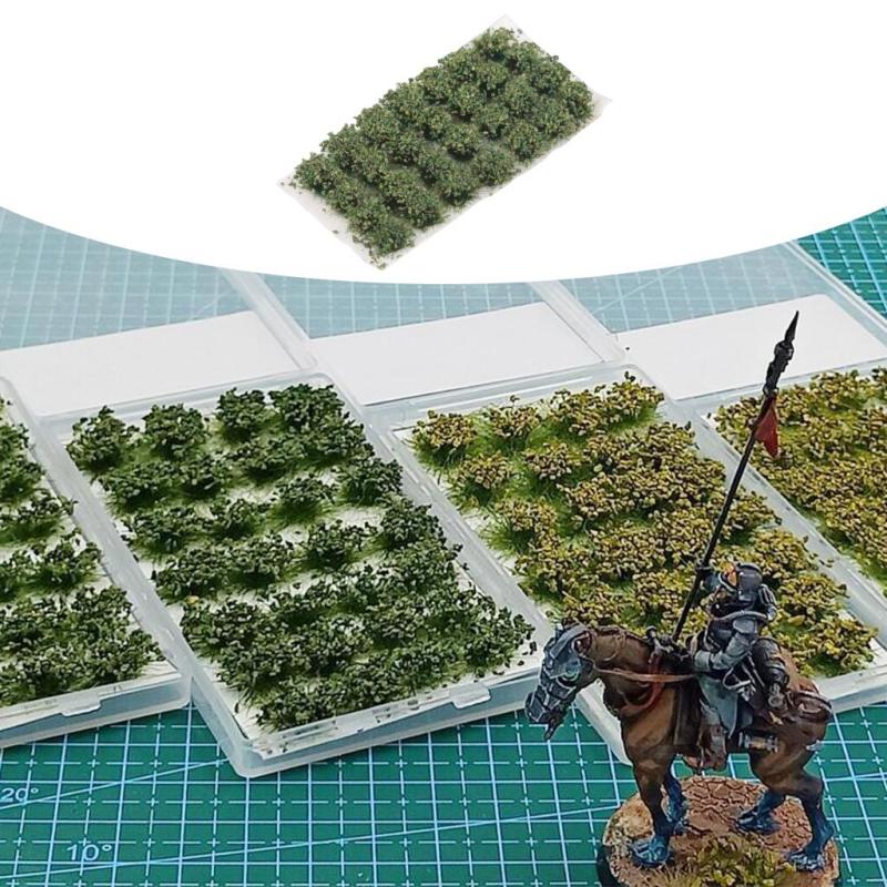 28 Pack Bushy Tufts Lowland Shrubs Tuft Terrain Model Kit Resin Static Scenery Model for Train Landscape Railway Artificial Grass