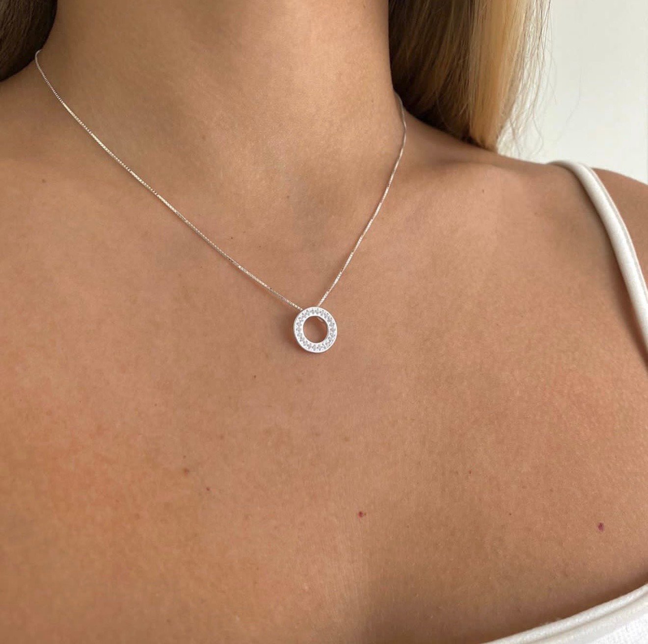 Colar Pingt. Círculo Cravej. (Inspiração Pandora)