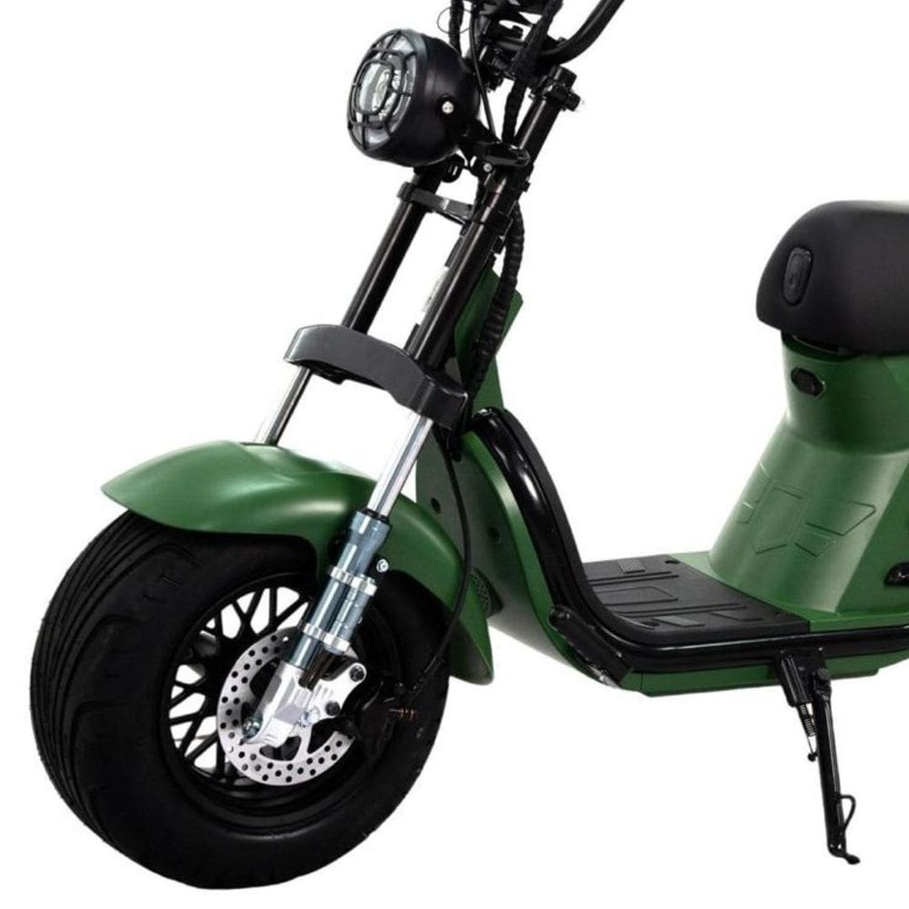 Bicicleta Elétrica Scooter Freio a Disco 1000W 60V Lítio FX2 Verde Duos