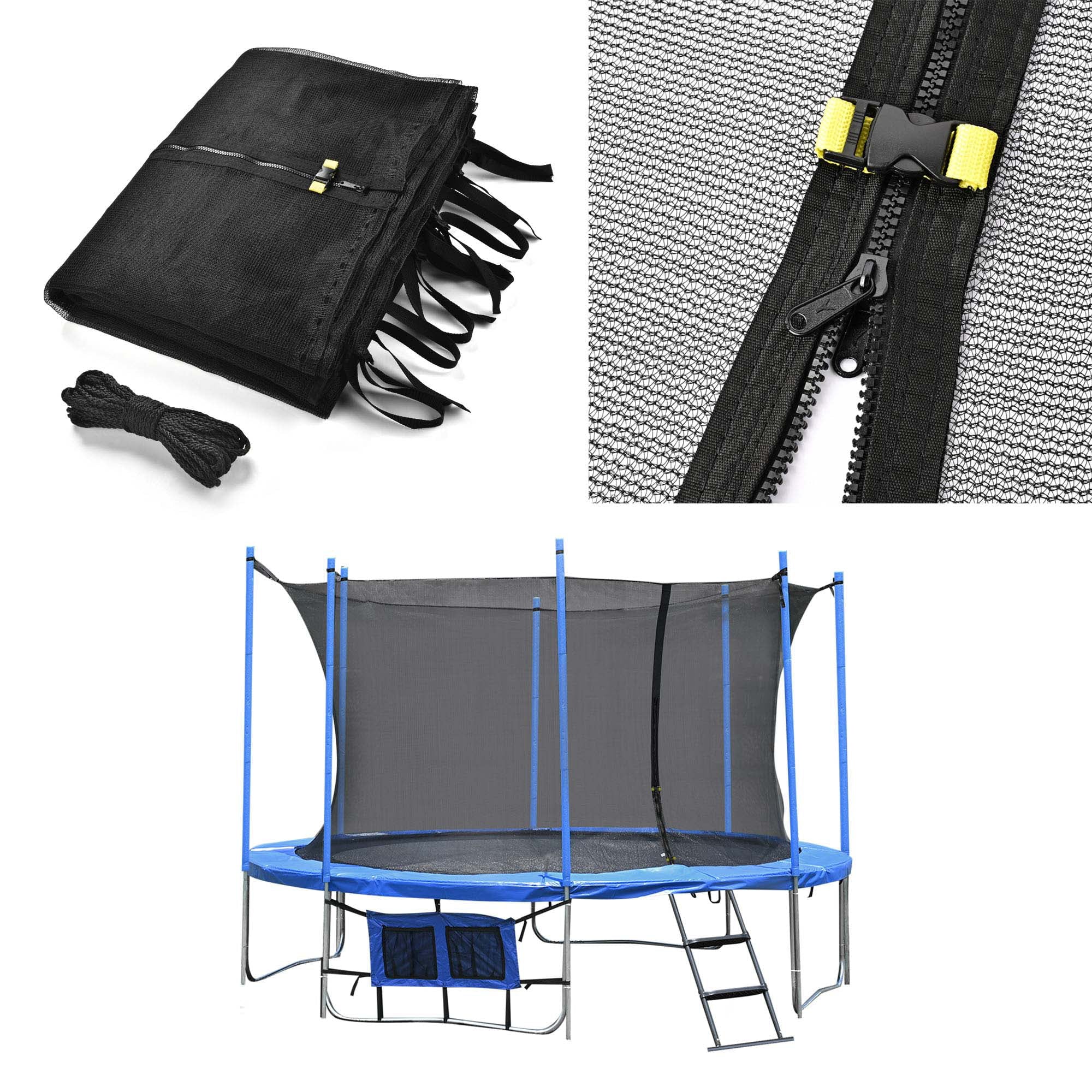 Yescom Trampoline Enclosure Net 12FT 8 Pole Fence Replacement Safety Mesh Netting