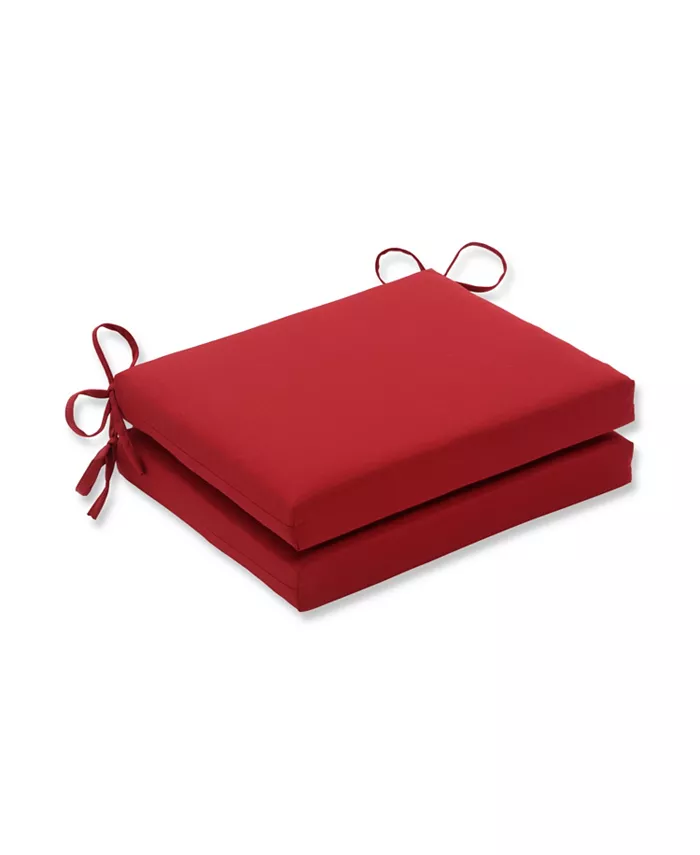 Pillow Perfect Pompeii Red Squared Corners Seat Cushion