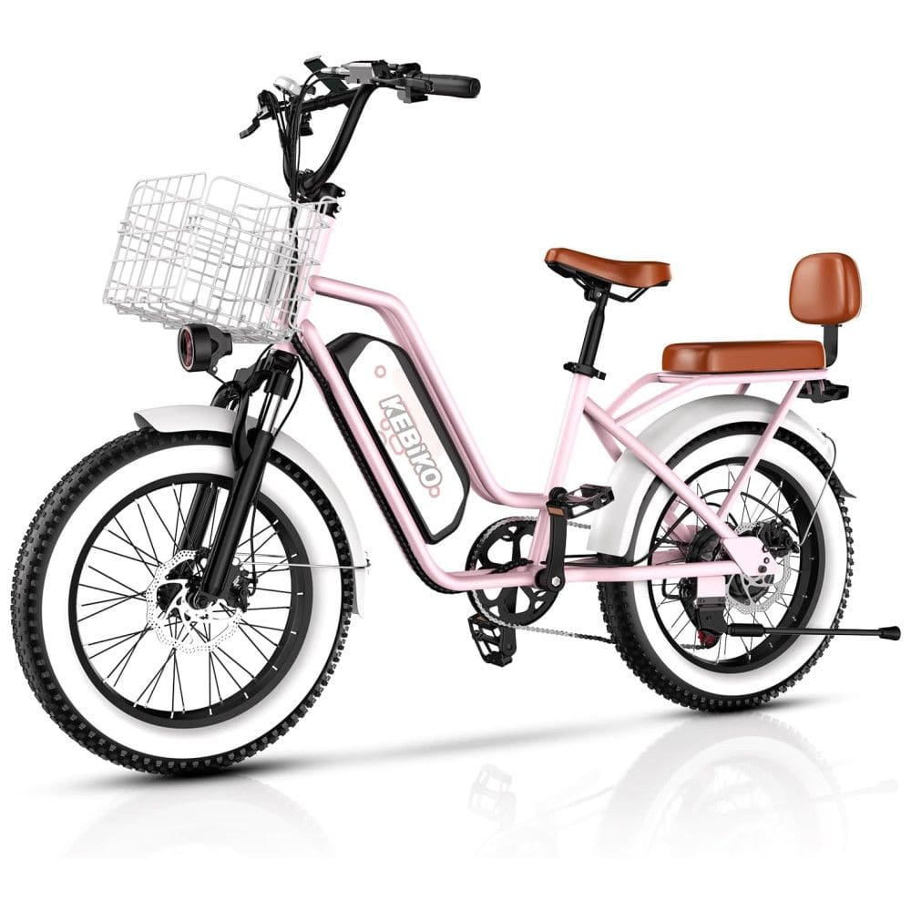 Bicicleta Elétrica para 2 Pessoas, Bateria Removível de 48V 20AH, Motor Potente, Pneu Gordo de 20