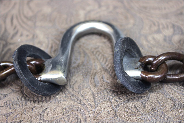 Hilason Antique Brown Roping Horse Bit High Port Correction Mouth W/Copper Inlay