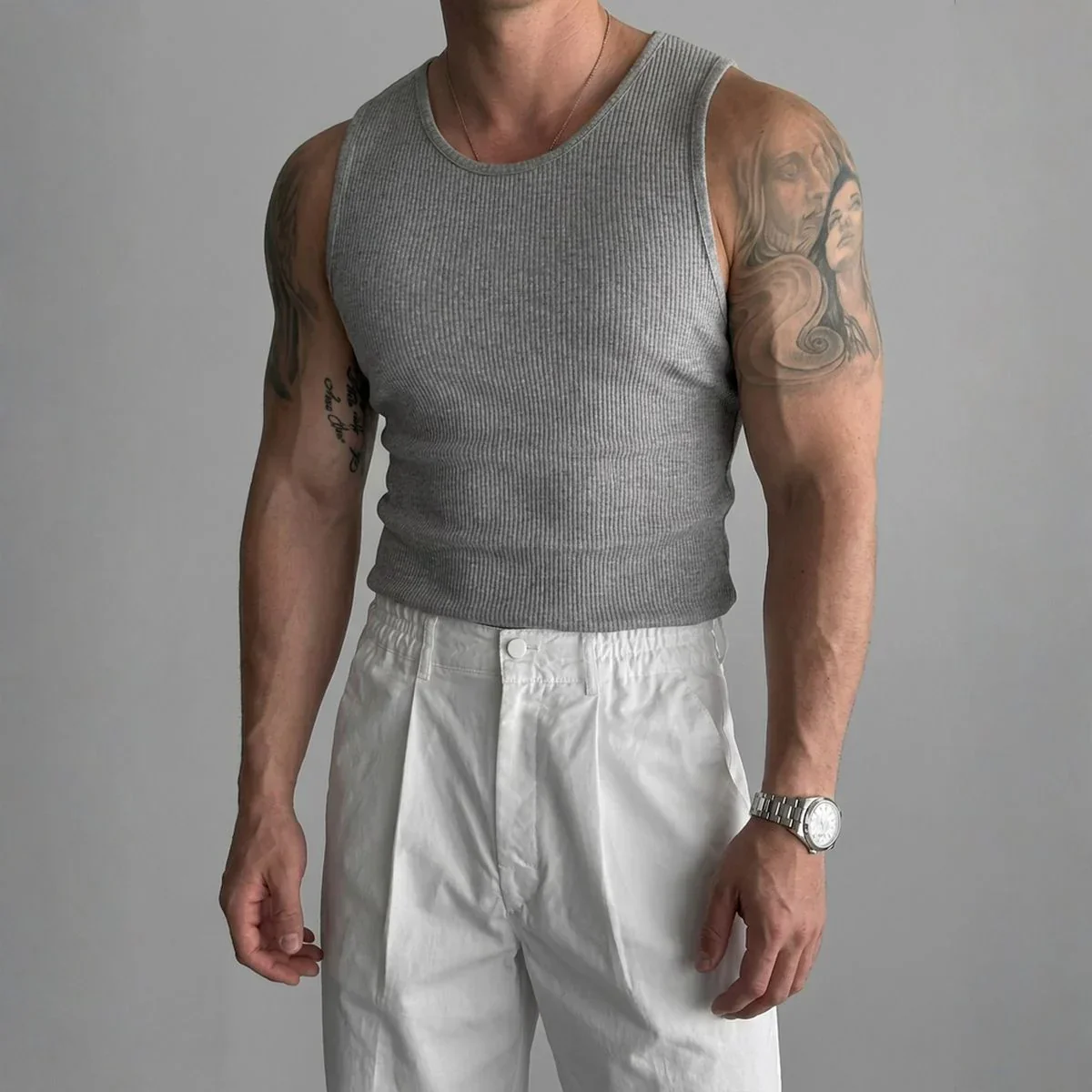 Regata Masculina Leon™ em Malha Premium com Modelagem Anatômica