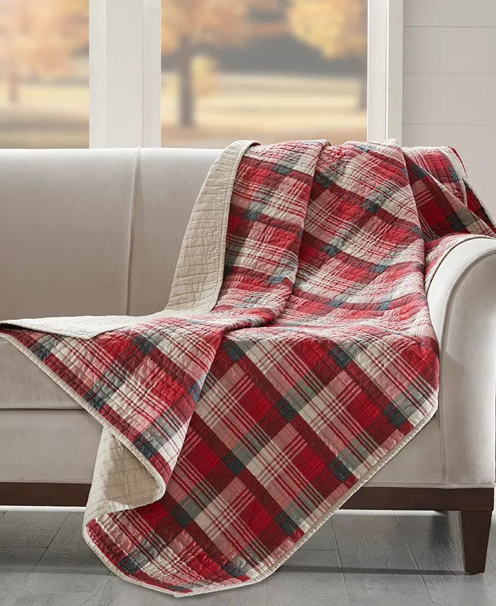 Woolrich Tasha Plaid Quilted Reversible Throw， 50