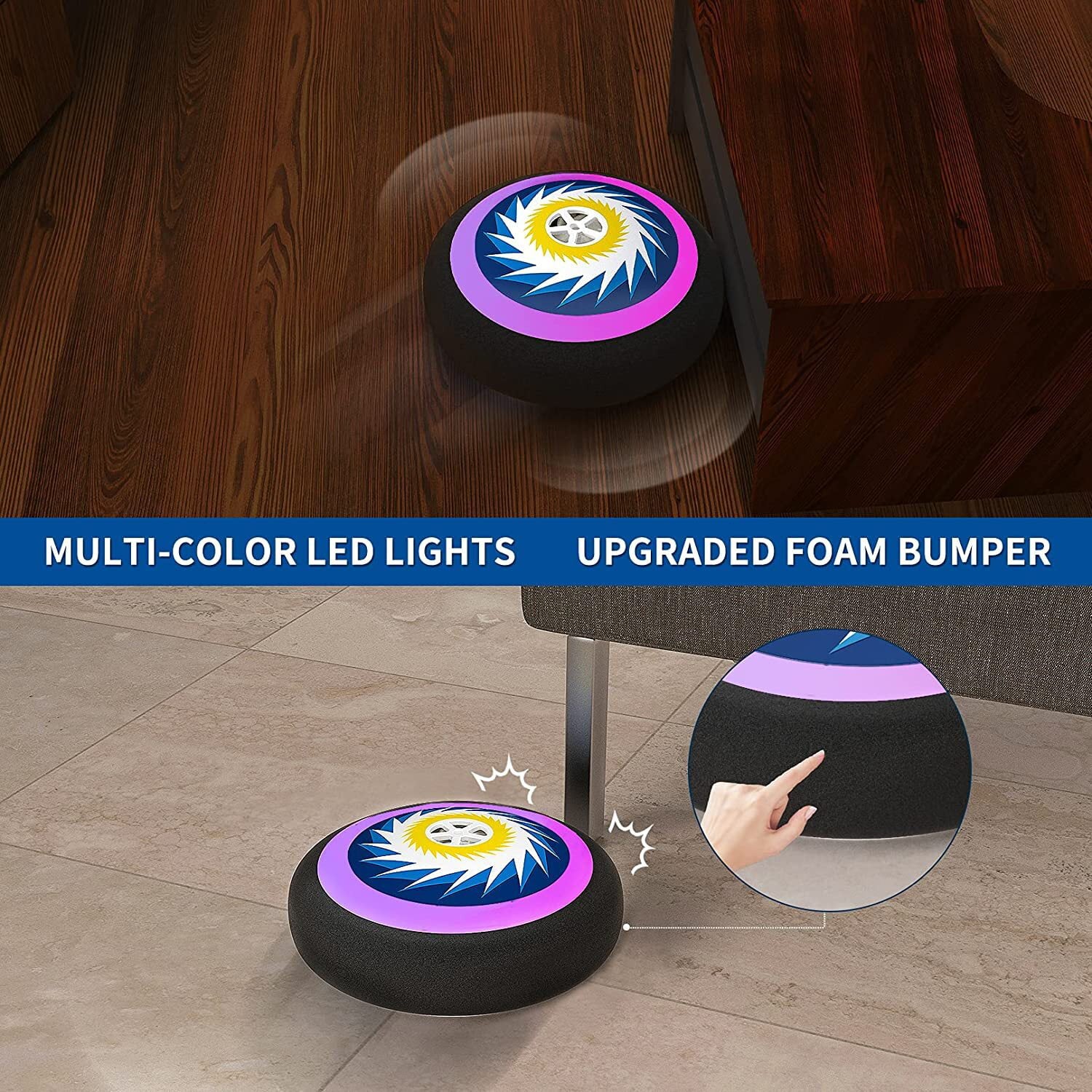 Beefunni Hover Hockey Set with 2 Hover Soccer Goals， Air Power Training Ball Playing Hockey Game for 3 - 12 Year Old Boys Girls