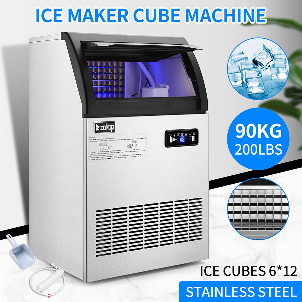 Yescom Ice Cube Maker 200lbs/24h Self-sterilizing