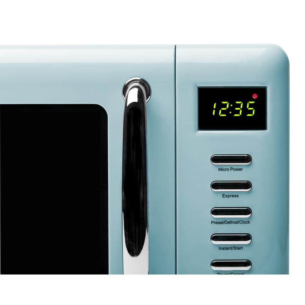 HADEN HERITAGE Countertop 700Watt 7 cu ft Turquoise Vintage Retro Microwave with Settings and 95 in Turntable