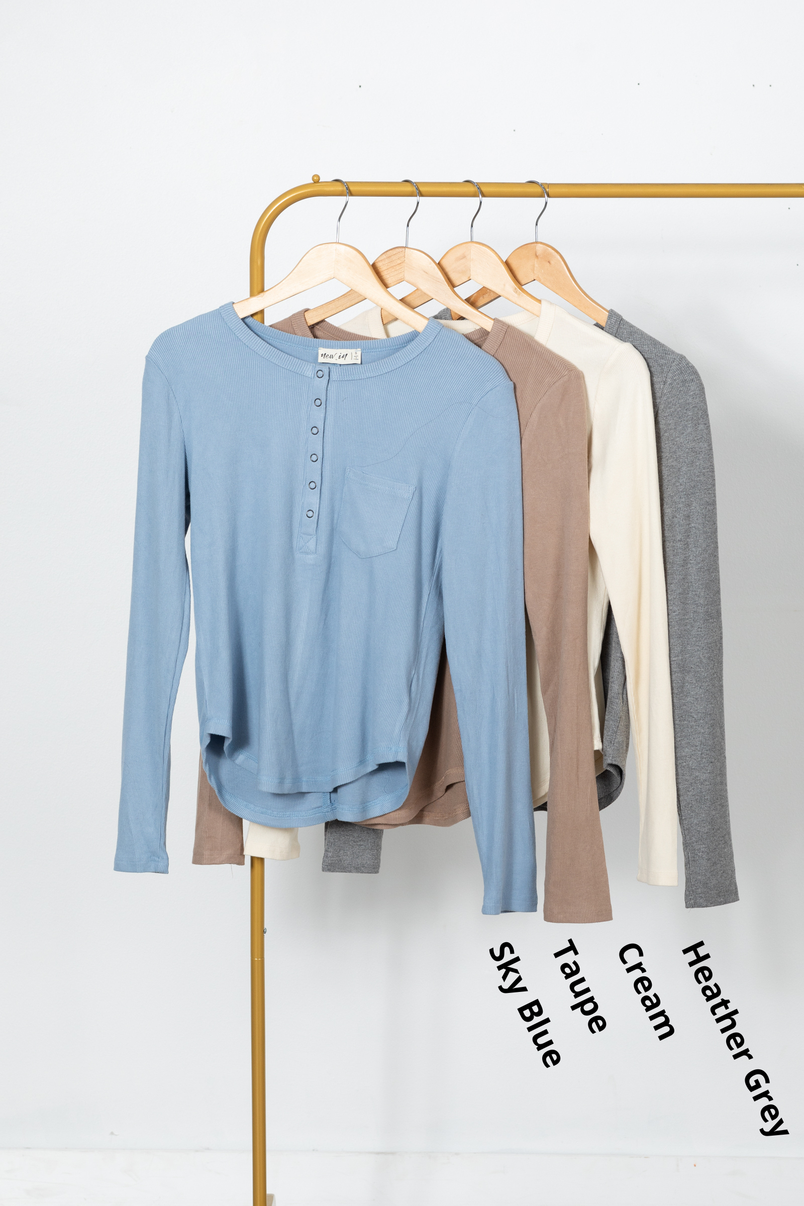 Cozy Brushed Ribbed Long Sleeve Knit Tops