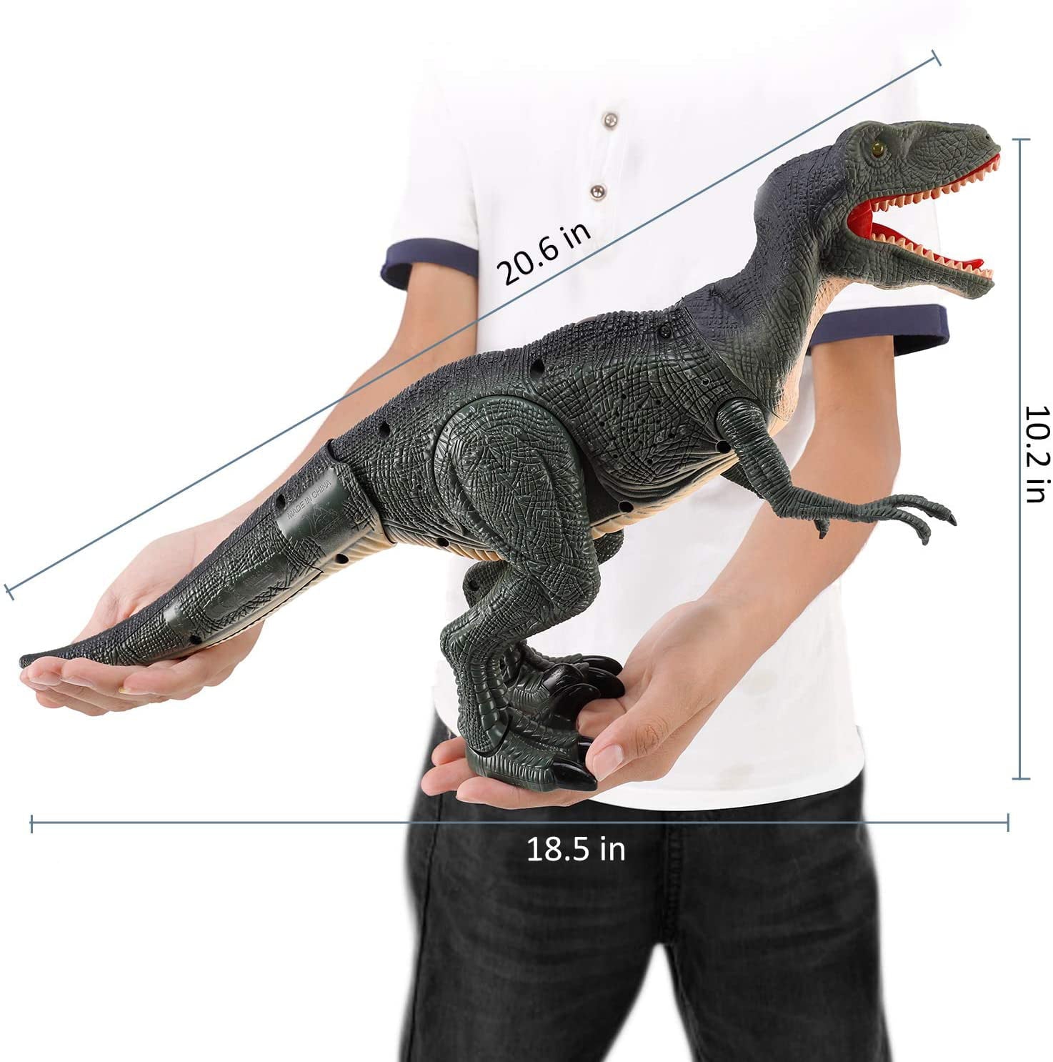 Contixo Infrared RC Dinosaur Toy for Kids Waking Velociraptor with Light Up Eyes and Sounds， DR1 - Electronic Pets