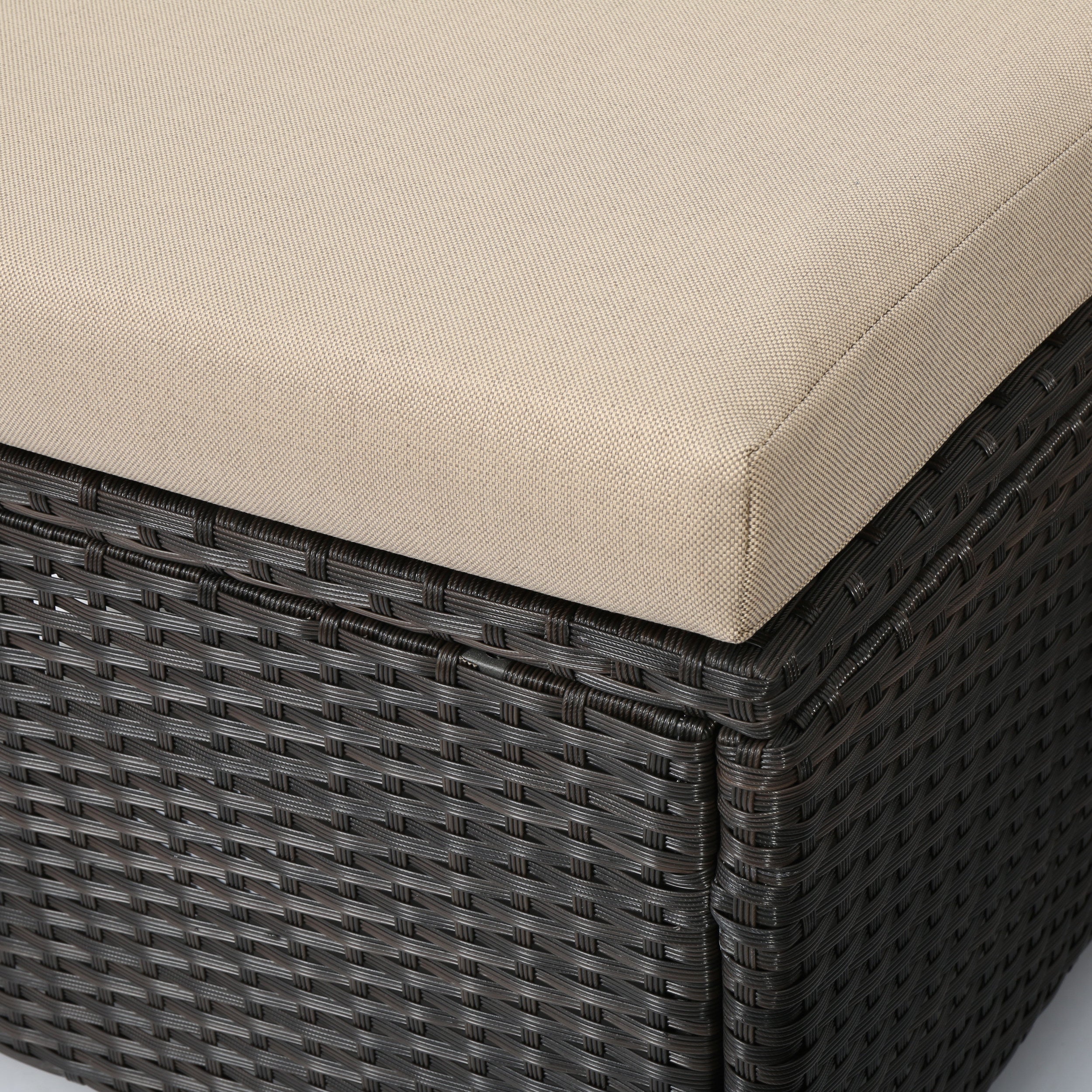 Tanner Outdoor 4 Seater Wicker L-Shaped Sectional Sofa Set with Cushions