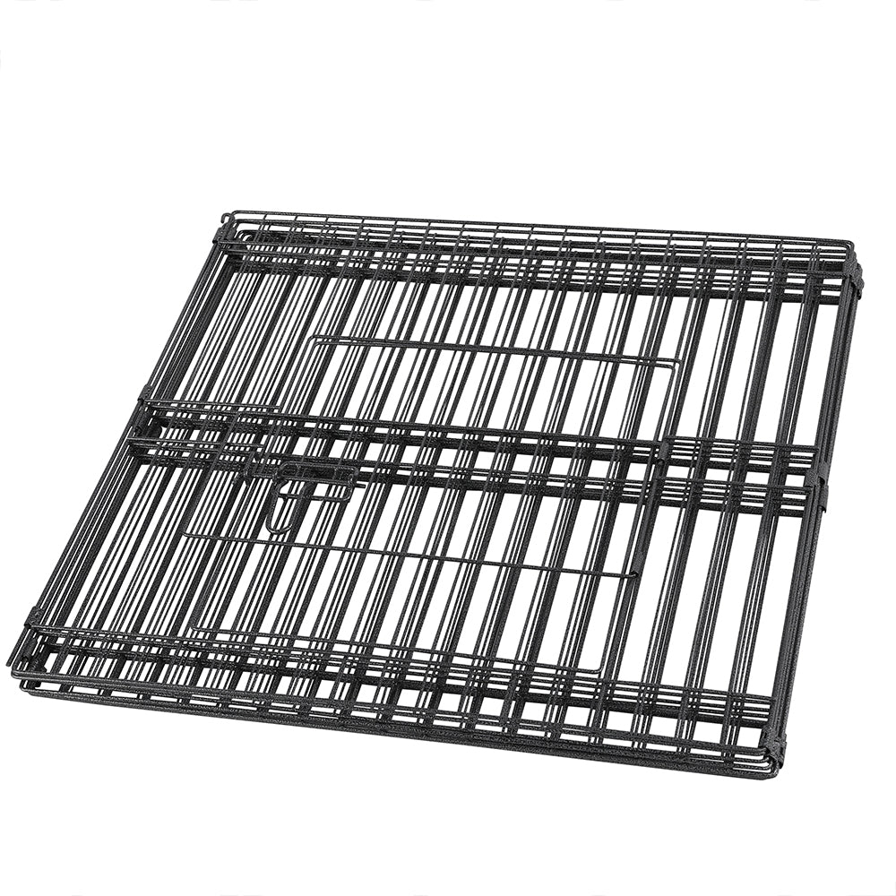 Easyfashion 8 Panel Foldable Pet Playpen For Puppies， Metal， Indoor and Outdoor， Black