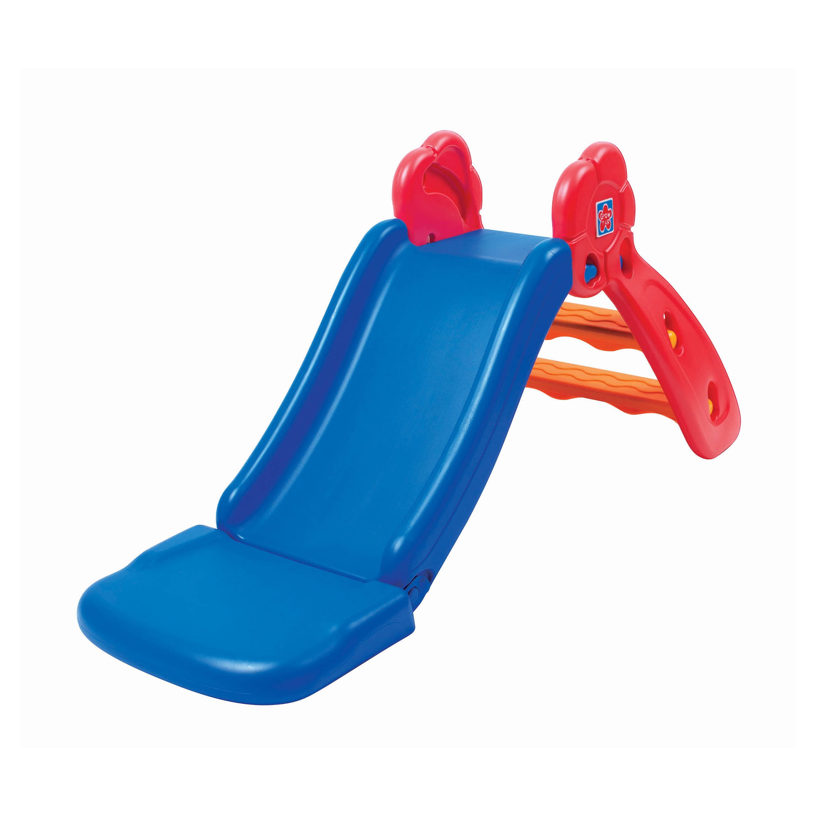 Grow'n Up Blue 2-in-1 Plastic Folding Playground Slide， Toddler