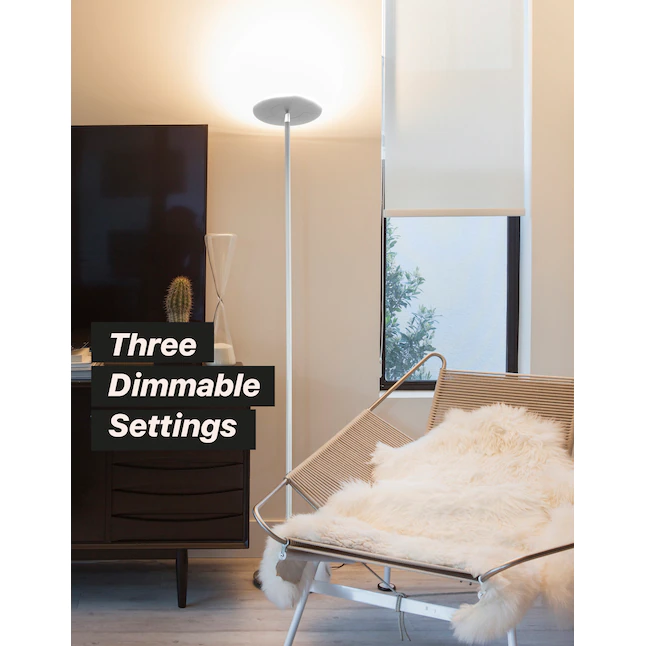 Brightech 63-in White Torchiere Floor Lamp