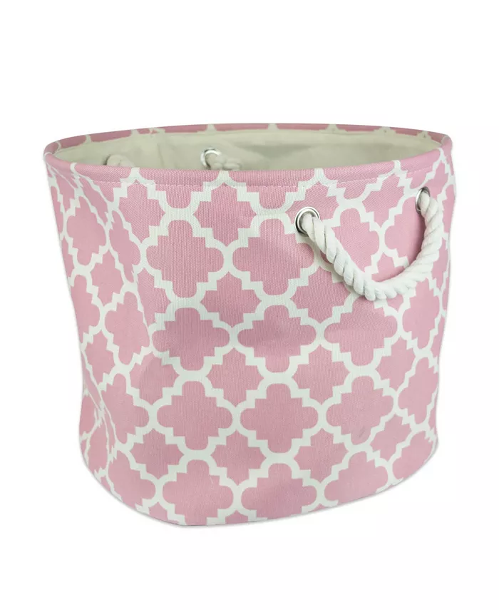 Design Imports Polyester Bin Lattice Round Large