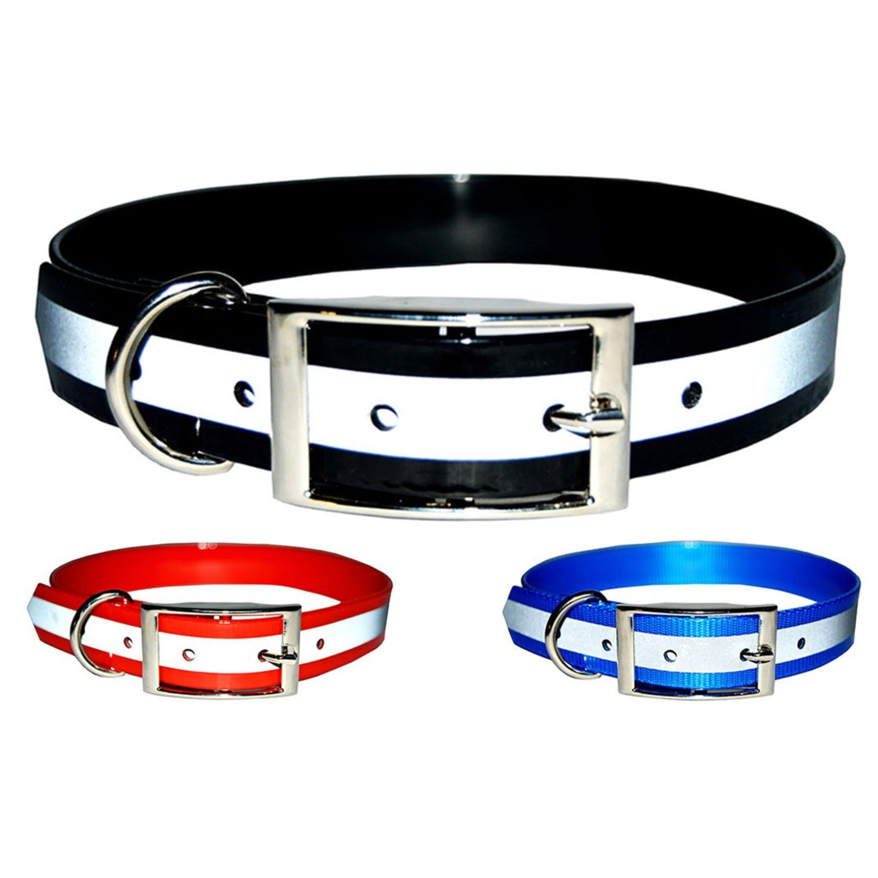 Downtown Pet Supply Dog Collars for Large Dogs Reflective Dog Collar Black， L
